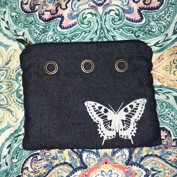 Denim Makeup Bag - Picture 1 of 4